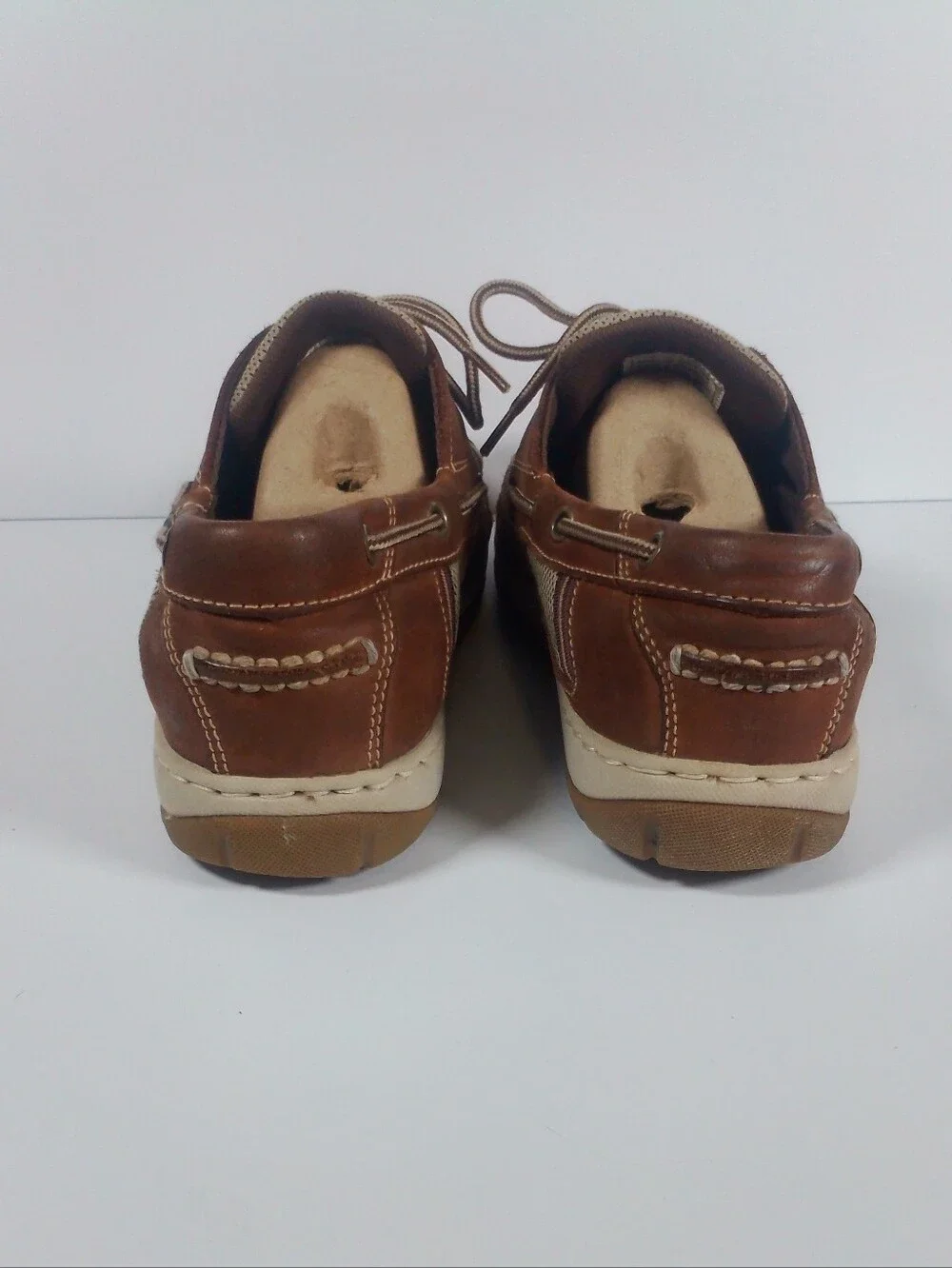 Rockport Works Mens Brown Leather Mesh Sailing Club Boat Shoes RK6736 Size 10